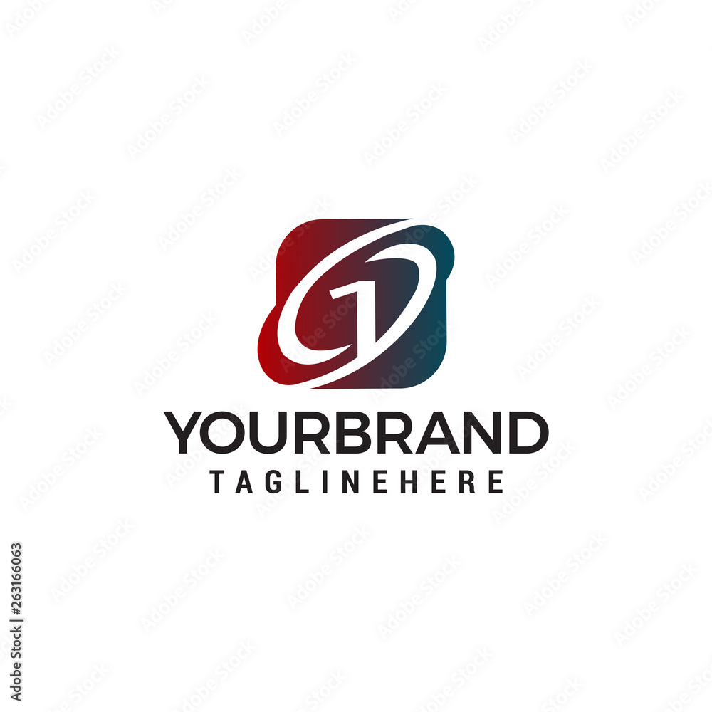 Number 1 logo design concept template vector Number 1 logo design concept template vector