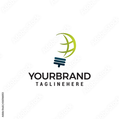 Creative bulb abstract vector logo design and globe sign. Corporate business industrial creative logotype symbol.Vector illustration