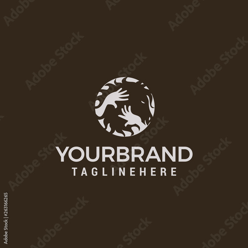 Horse care logo design concept template vector