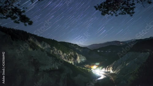 Timelapse Startrails above Rheinschlucht photo