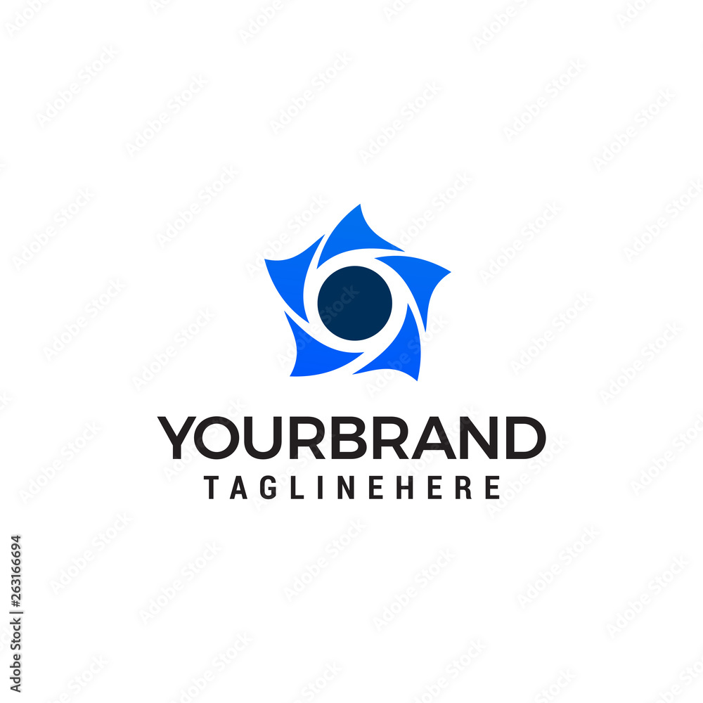 Obraz premium star rotation logo design concept template vector