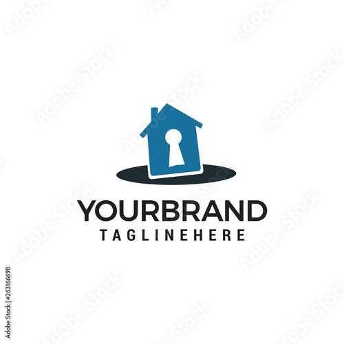 house key logo design concept template vector