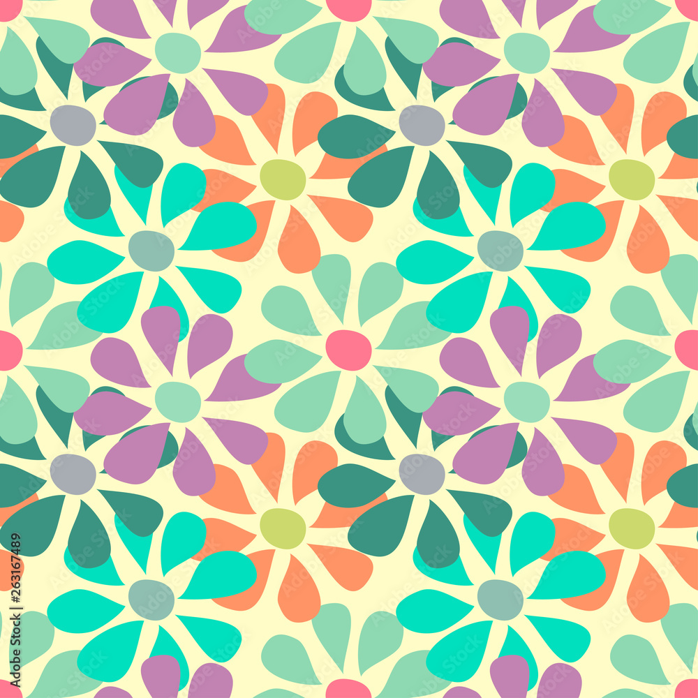 Tender flowers on a light background seamless pattern Tender flowers on a light background seamless pattern
