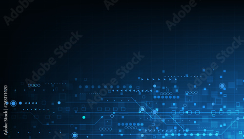 Vector technology design on blue color background .