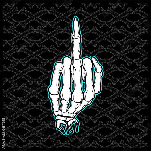 skull Fuck Finger Hand Vector