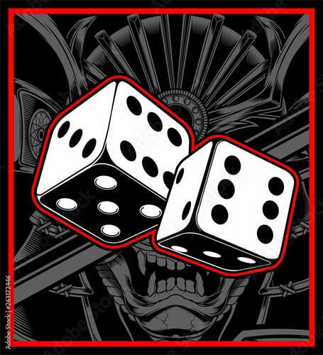 dice vector black white