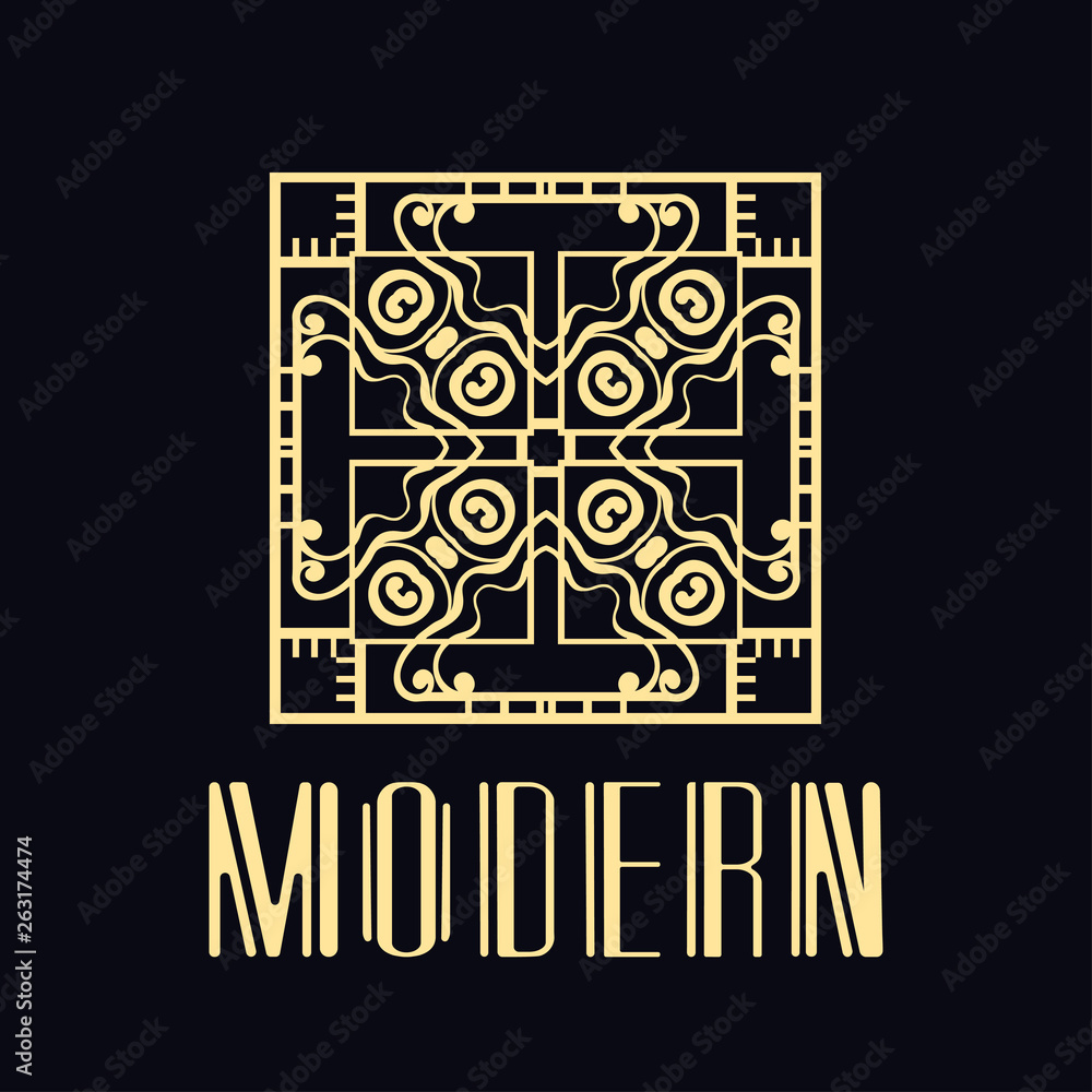 Vector geometric modern art deco style logo decoration Vector geometric modern art deco style logo decoration