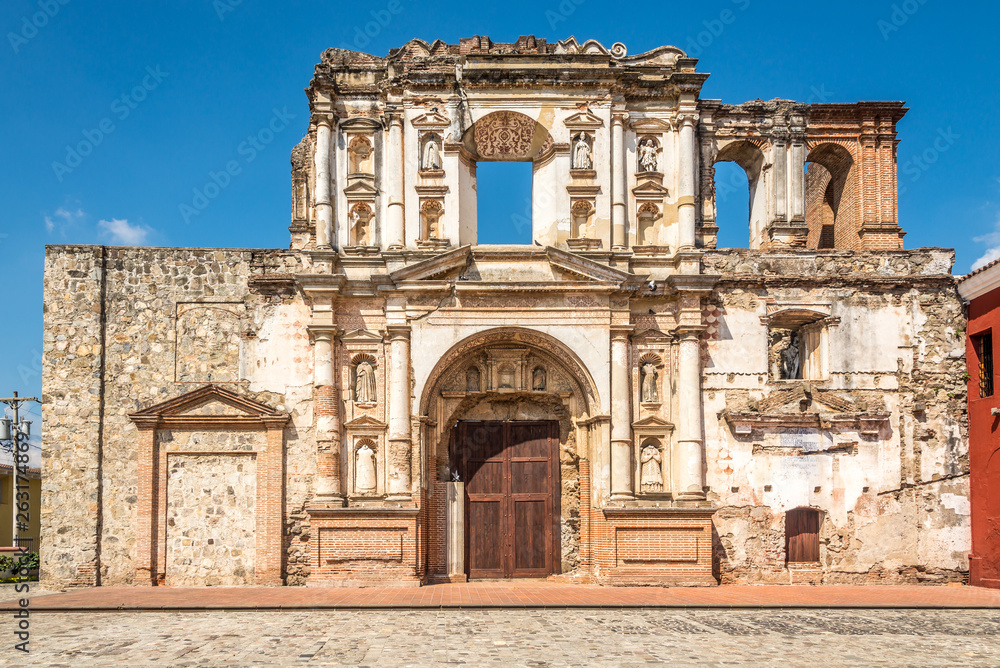 View at the ruins of Society of Jesus church in Antigua Guatemala