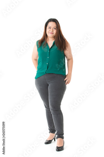 Plump lady in smart casual