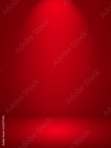 Abstract red background for web design templates, valentine, helloween, christmas, product studio room and business report with smooth gradient color.