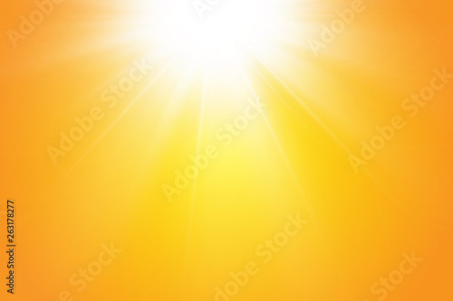  Warm sun on a yellow background. Leto.bliki solar rays