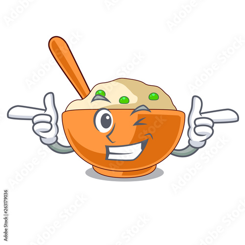 Wink mashed potato isolated with the cartoon