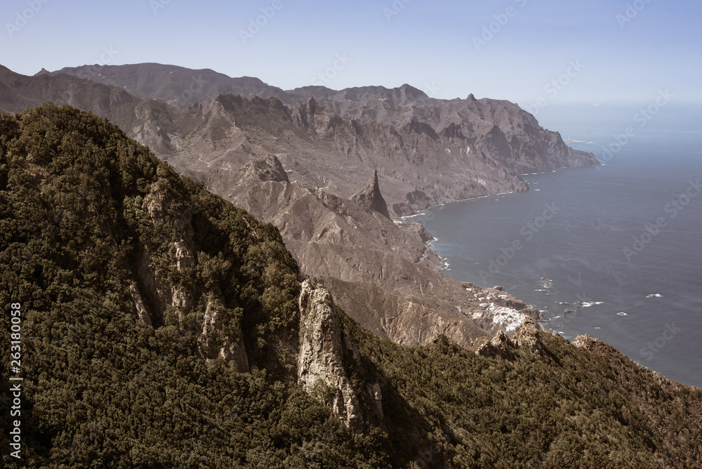 Fantastic view of the coast in the Anaga peninsula. Tenerife. Canary Islands. Spain