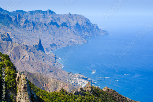 Fantastic view of the coast in the Anaga peninsula. Tenerife. Canary Islands. Spain