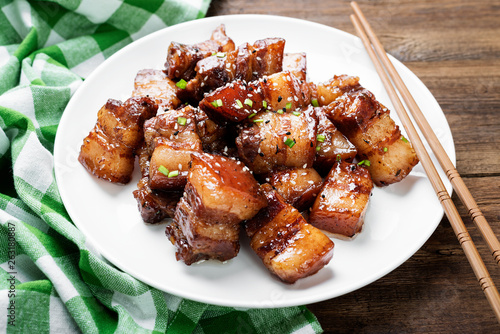 Chinese traditional cuisine, braised pork.  photo