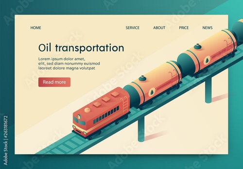 Vector Illustration is Written Oil Transportation.