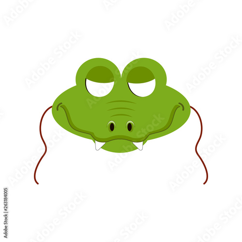 Mask of crocodile animal for kids birthday or costume party vector illustrations