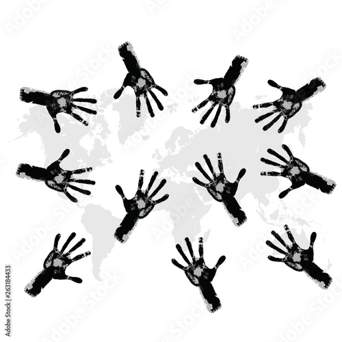 Human rights day  Solidarity hands vector