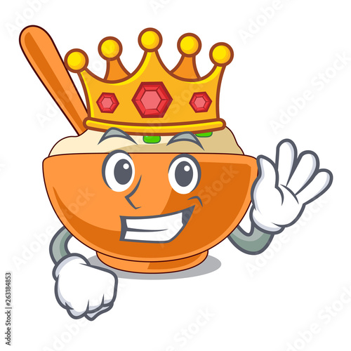 King mashed potato above in cartoon plate