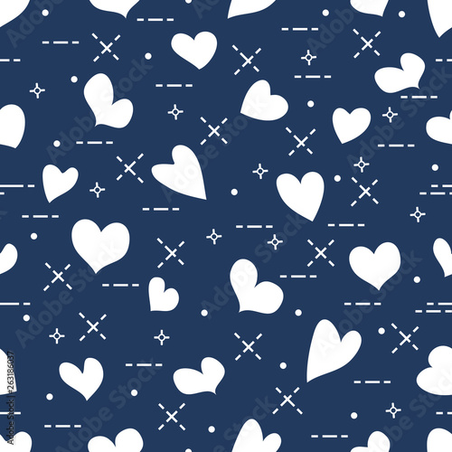 Cute seamless pattern with hearts. Valentine's