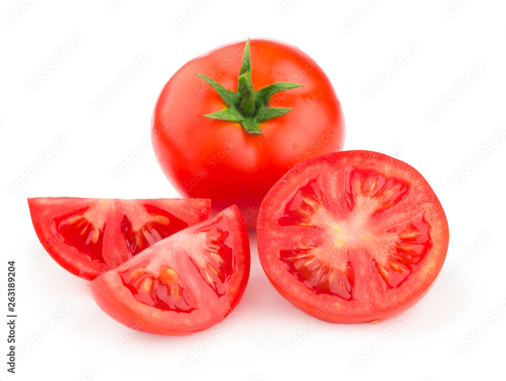 the red tomato isolated on white background