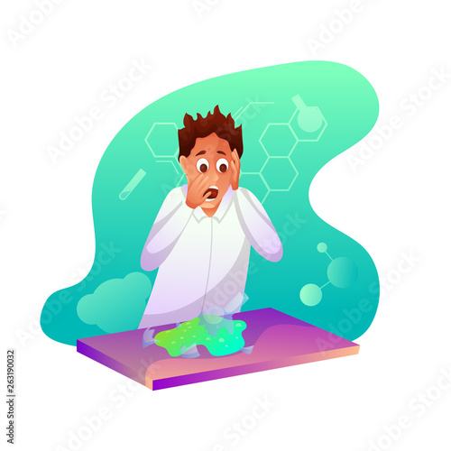 Chemistry student flat character