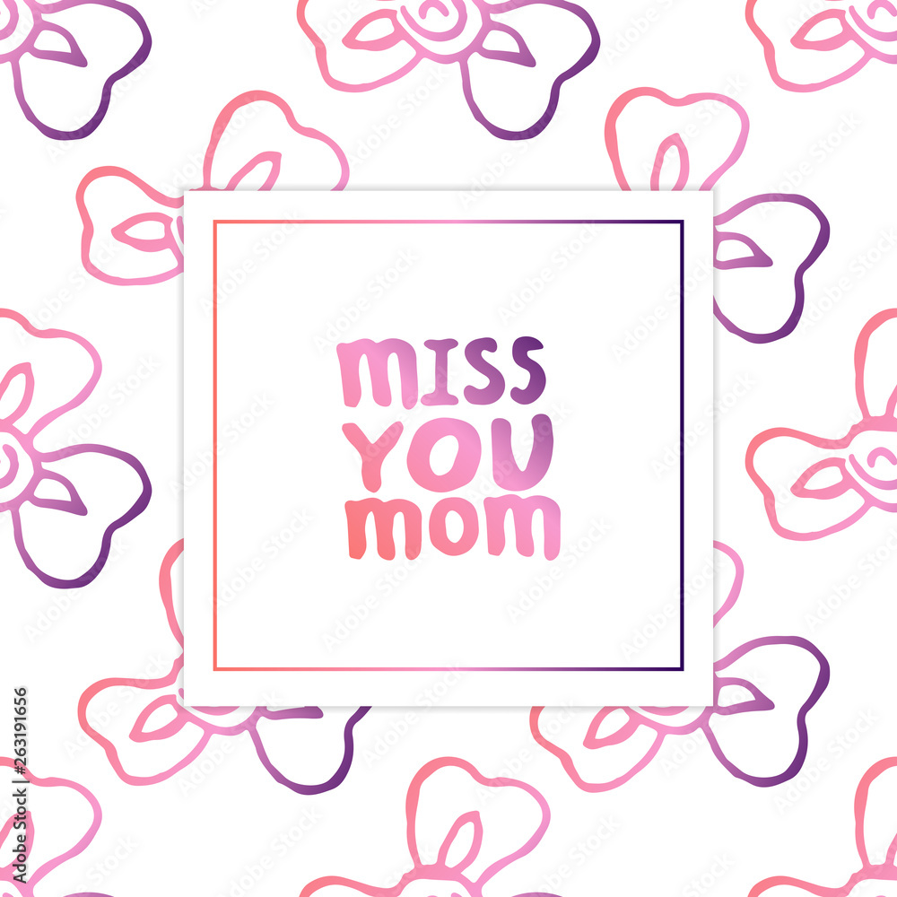 Mothers Day Card with Hand Lettering Text and Irises Mothers Day Card with Hand Lettering Text and Irises
