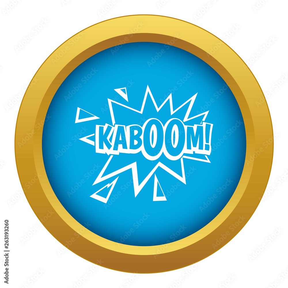 Kaboom, explosion icon blue vector isolated on white background for any design Kaboom, explosion icon blue vector isolated on white background for any design