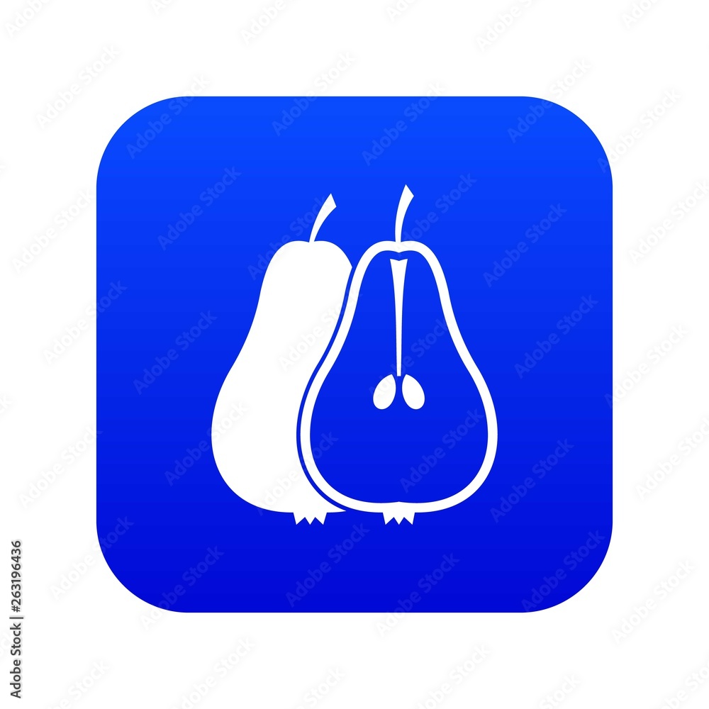 Pear icon digital blue for any design isolated on white vector illustration Pear icon digital blue for any design isolated on white vector illustration