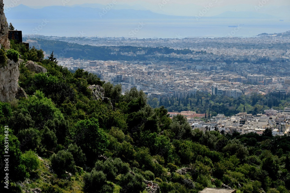 beautiful view from the height of the city in Greece