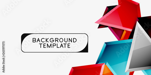 Free Download Minimal geometrical triangles with 3d effect abstract background template - GFXLoad
