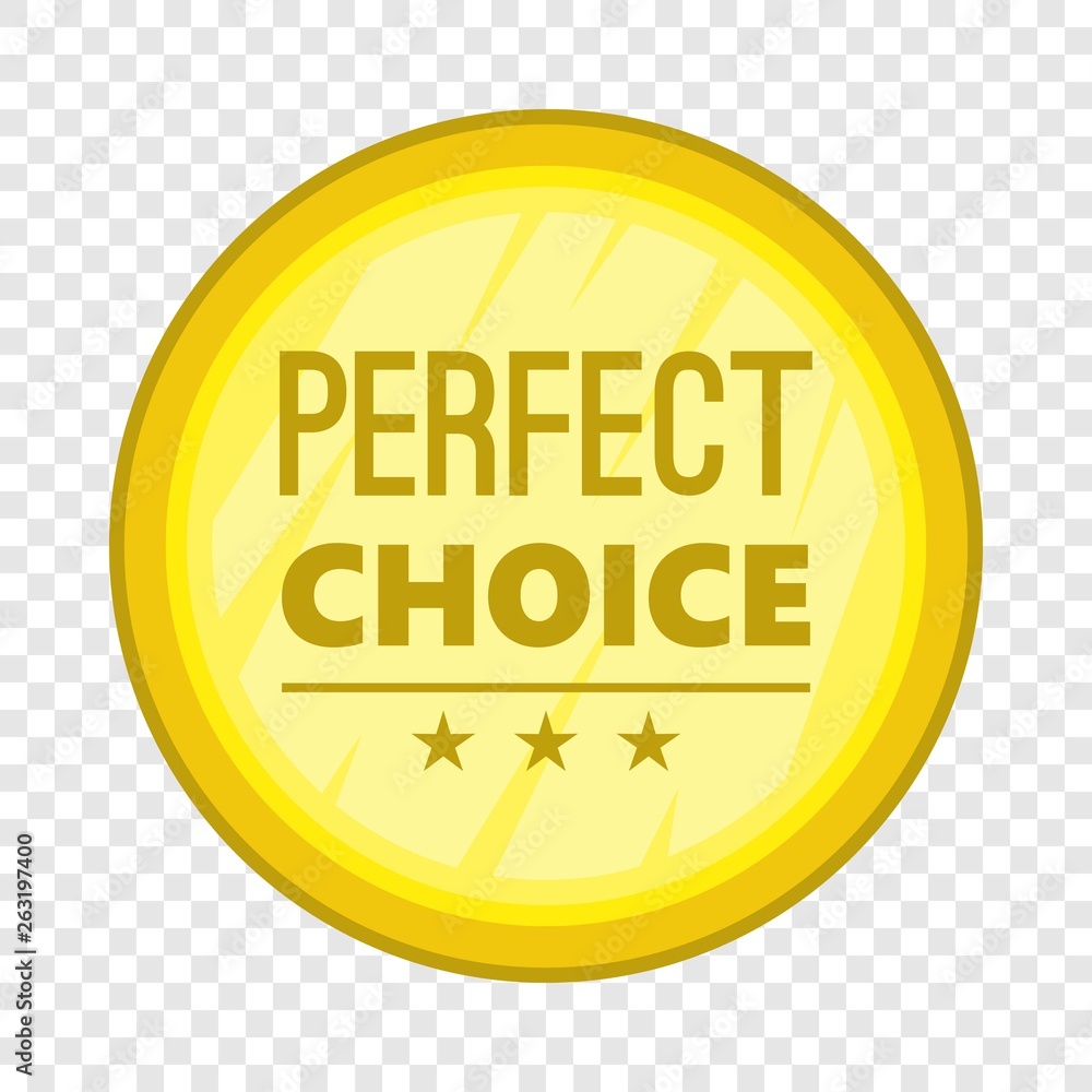Perfect choice label icon. Cartoon illustration of perfect choice label vector icon for web Perfect choice label icon. Cartoon illustration of perfect choice label vector icon for web