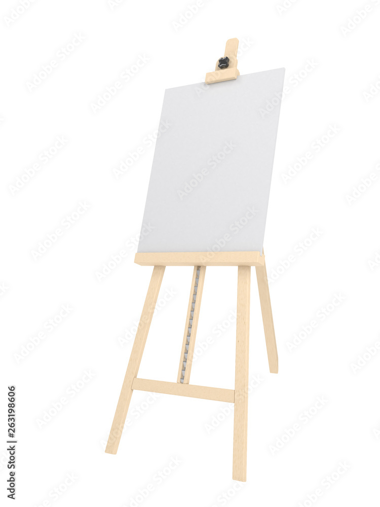 Empty wooden easel (empty canvas) isolated on white Empty wooden easel (empty canvas) isolated on white