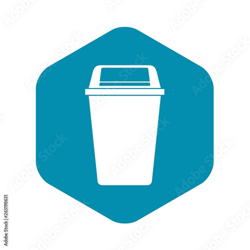 Plastic flip lid bin icon. Simple illustration of plastic flip lid bin vector icon for web