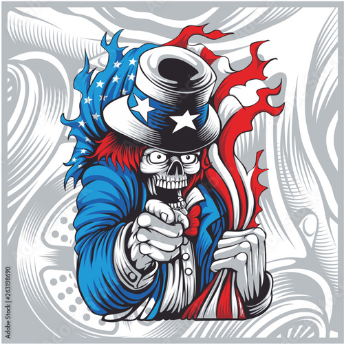 skull we want you hand drawing vector