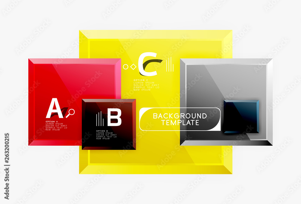 Geometrical design squares abstract banner, glossy shiny effects Geometrical design squares abstract banner, glossy shiny effects
