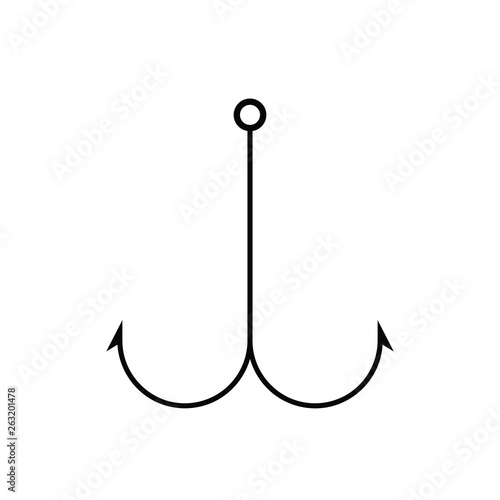 Fishing hook vector icon