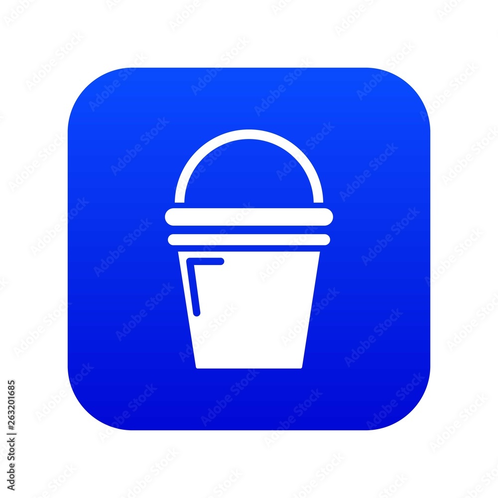 Water bucket icon blue vector isolated on white background Water bucket icon blue vector isolated on white background