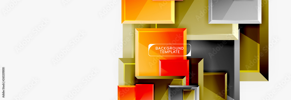 Geometrical design squares abstract banner, glossy shiny effects Geometrical design squares abstract banner, glossy shiny effects