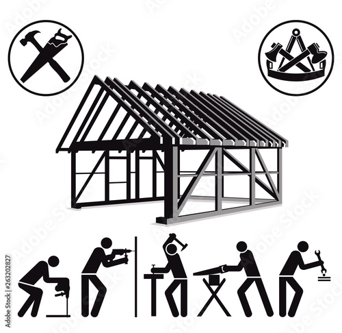Handwerker Zimmermann und Tischler