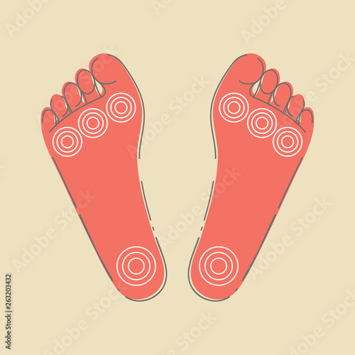 calloused feet flat icon