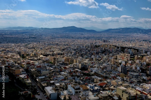 beautiful view from the height of the city in Greece