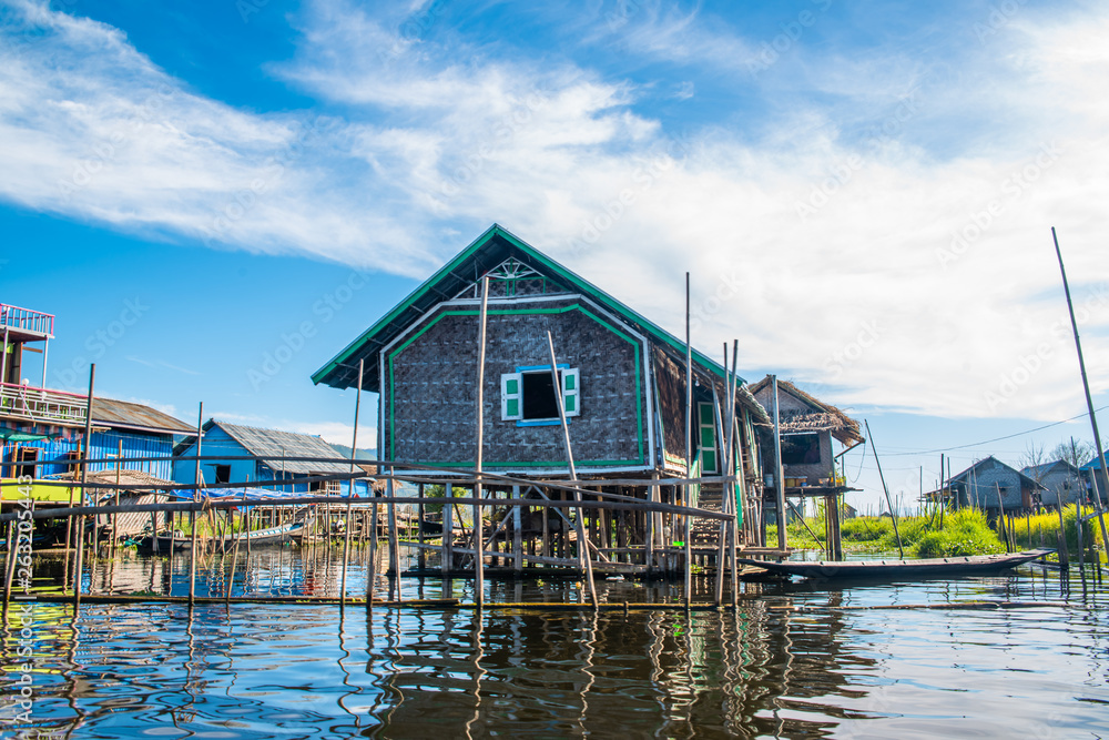 Strolling by boat in Inle Lake, Myanmar. Strolling by boat in Inle Lake, Myanmar.