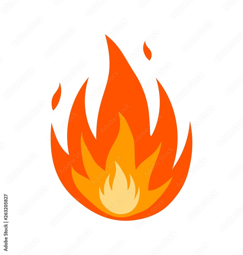 Abstract fire icon isolated over white background. Symbol for flame Abstract fire icon isolated over white background. Symbol for flame
