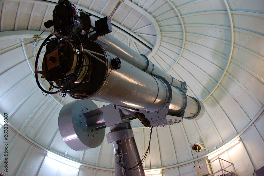 Antique telescope at an observatory