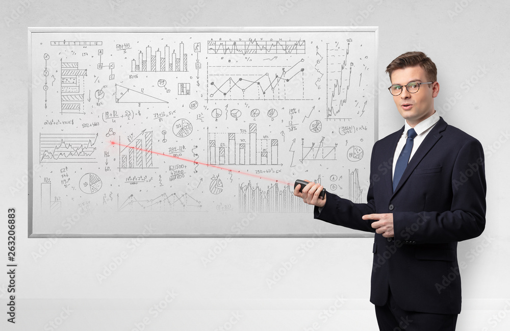 Professor with laser pointer teaching geometry Professor with laser pointer teaching geometry