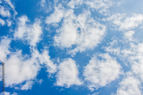 Cumulus clouds in the blue sky in sunny weather_