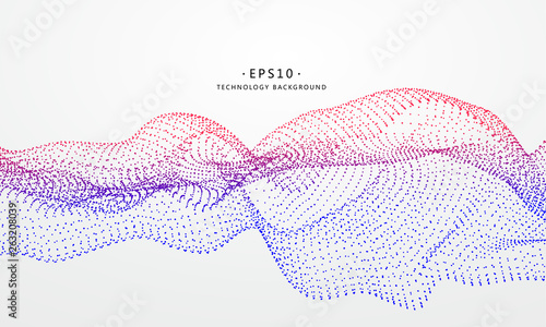 Composed of particles swirling abstract graphics.