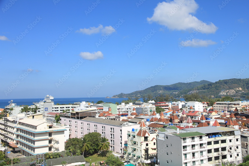 Patong Town in Phuket, Thailand – Patong is the main tourist area in Phuket with beach, numerous hotels and restaurants