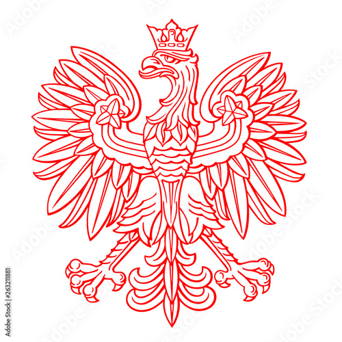 Poland eagle on white background